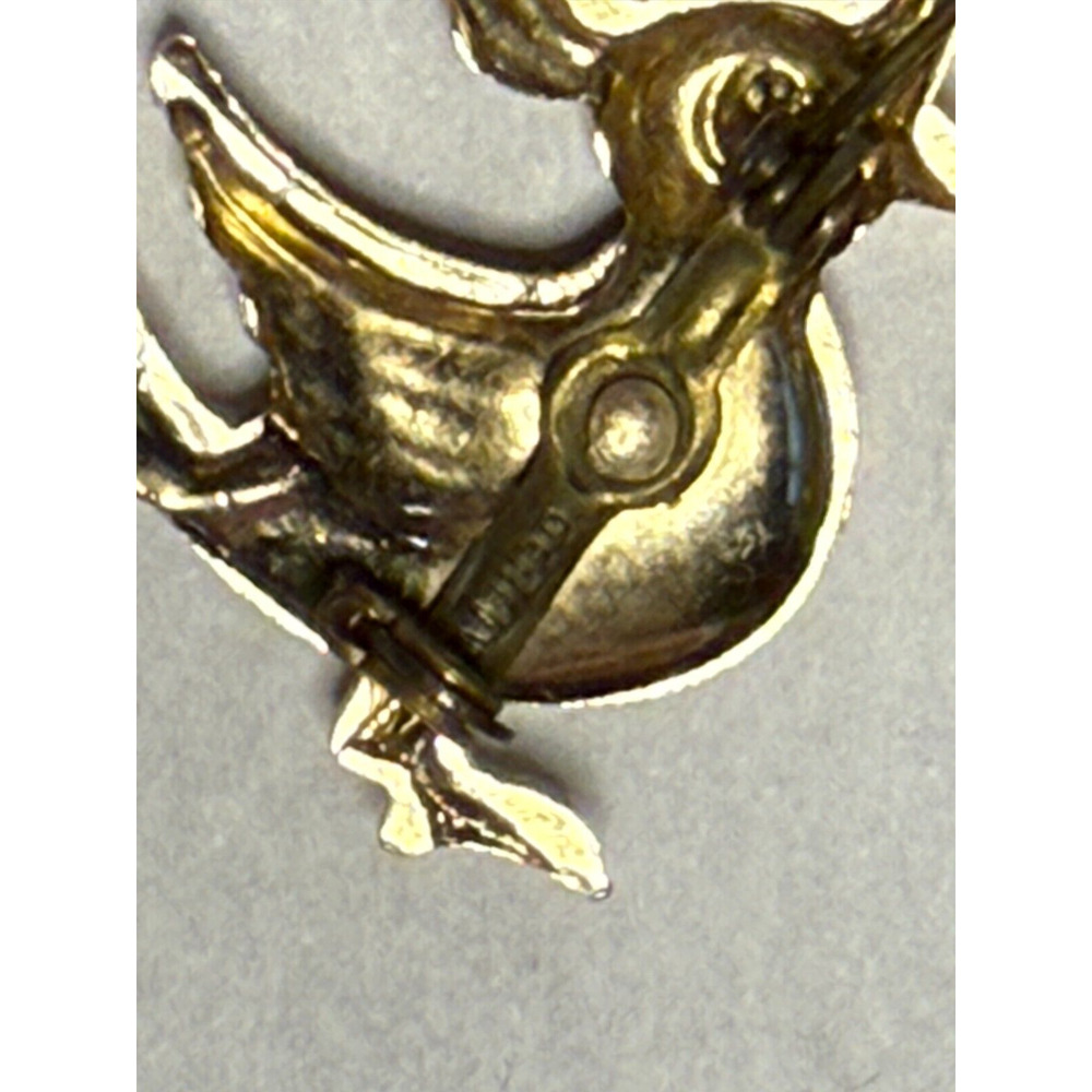Vintage Open Mouth Bird Brooch Bird Retro Gold Tone Signed Germany Pin MCM GUC - Picture 2 of 4